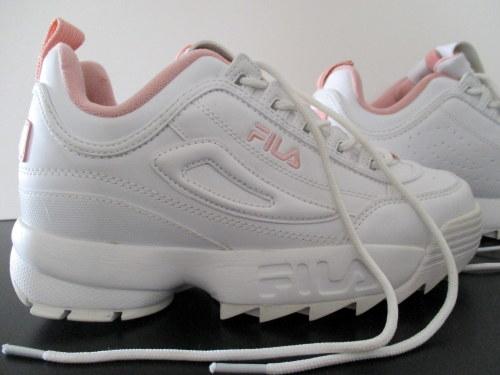 white fila shoes with roses